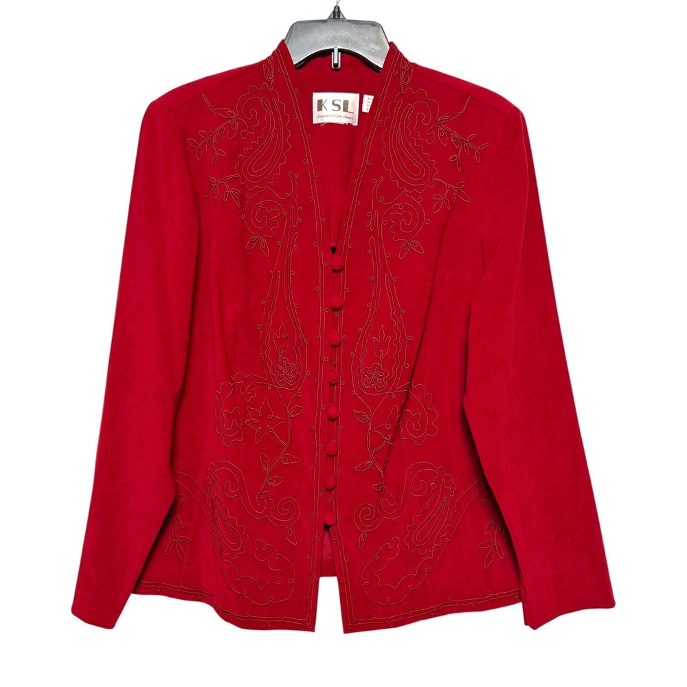 KSL‎ Vintage Dark Academia Embroidered Jacket Womens Size M Whimsigoth Western